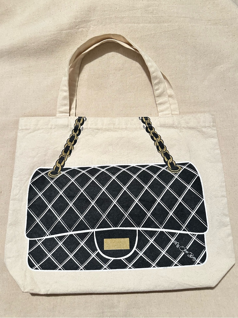 My Other Bag | Tote | My Other Bag Canvas Tote with Black Quilted Purse Print